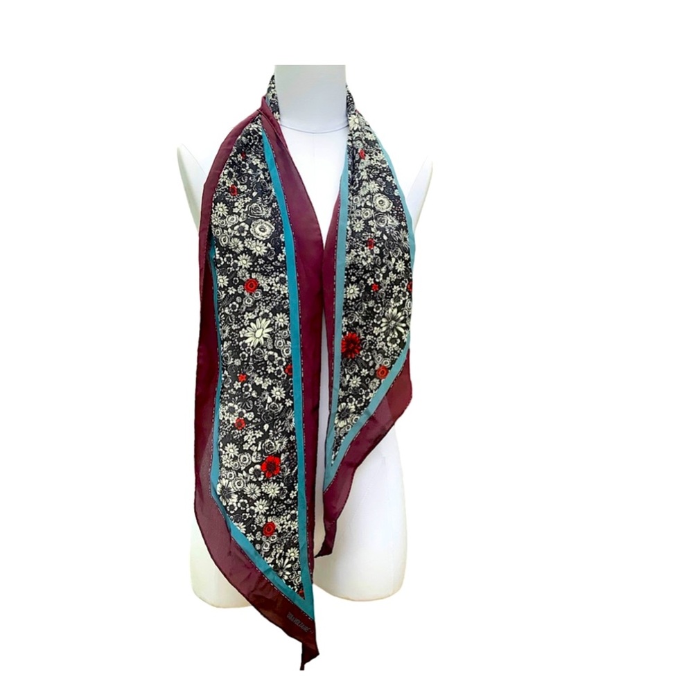 ZADIG & VOLTAIRE 100% Silk Scarf. Long. Narrow. Designed in France. Chic Florals